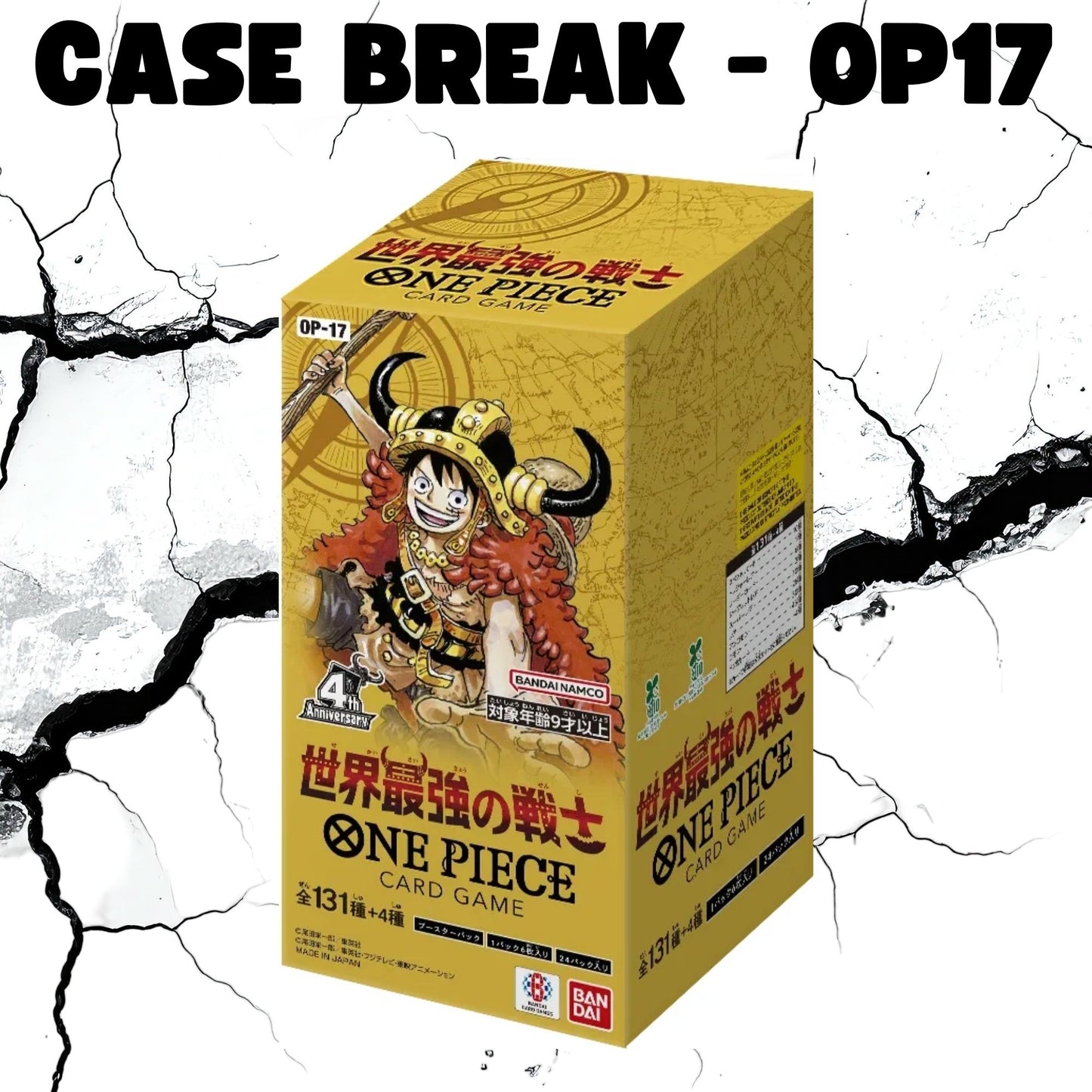 One Piece Card Game OP-17 booster box case break with 12 box slots at SawadeeKard Singapore