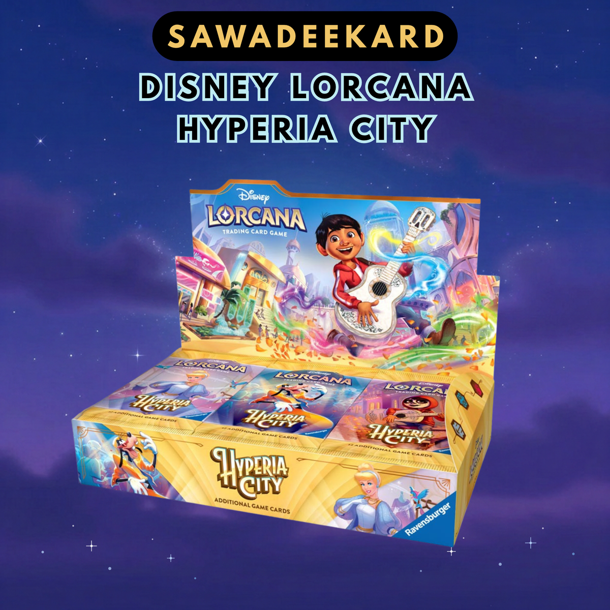 English Disney Lorcana TCG Hyperia City Set 14 booster box containing 24 packs