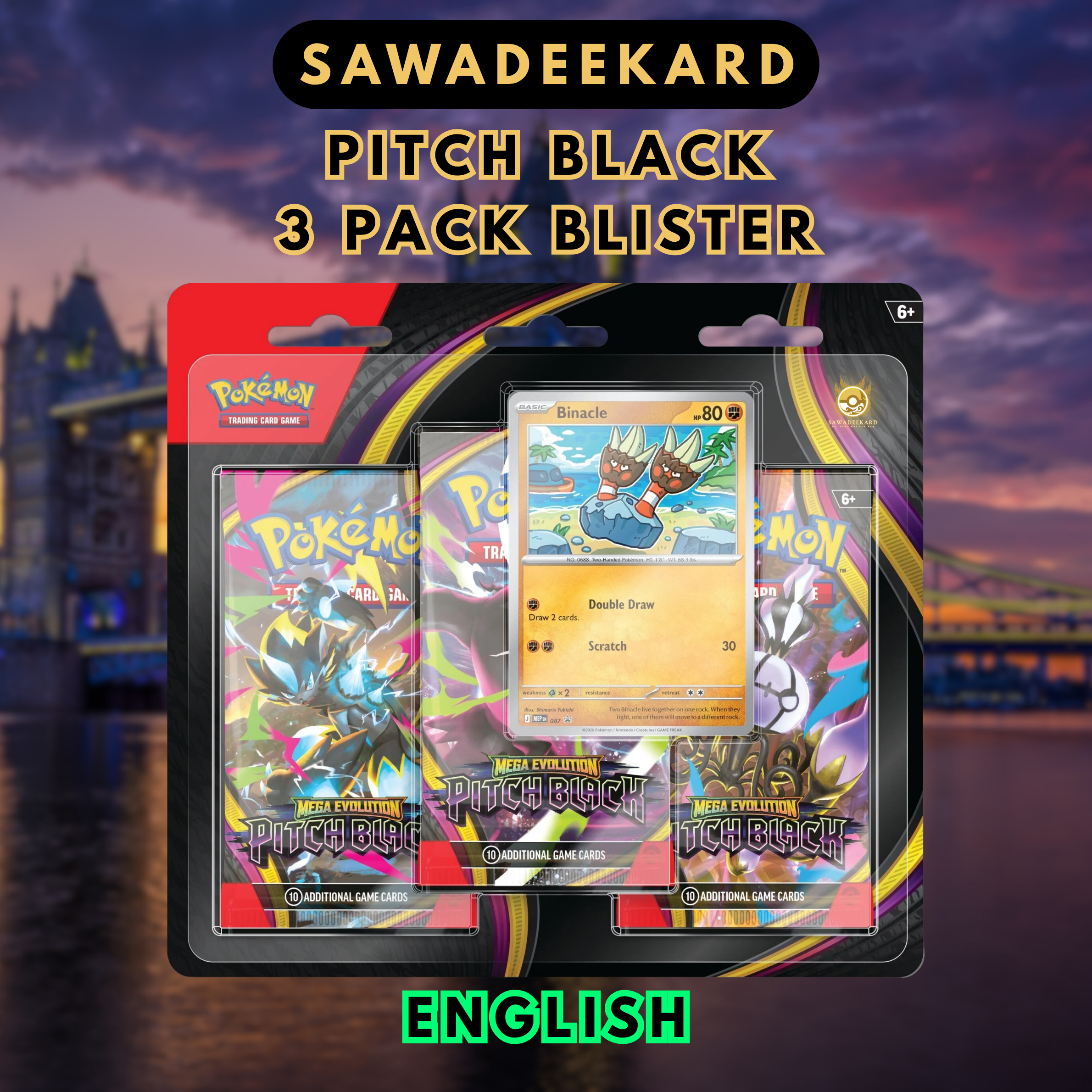 ENG] Mega Evolution—Pitch Black 3-Pack Blister Pokémon TCG