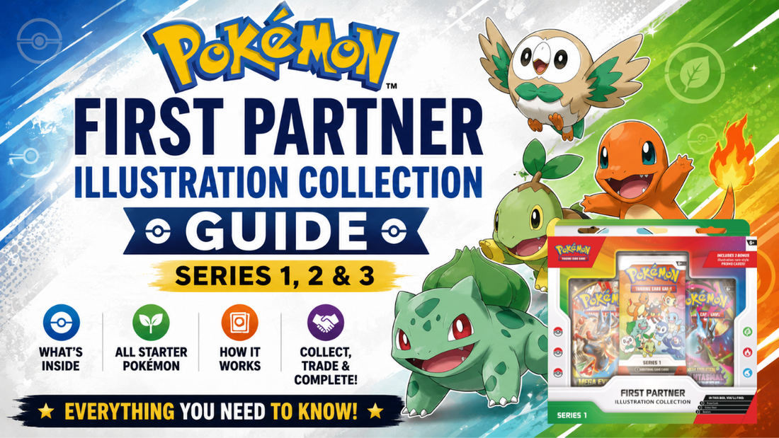 Pokemon First Partner Illustration Collection Series 1 featuring Kanto, Sinnoh and Alola starters