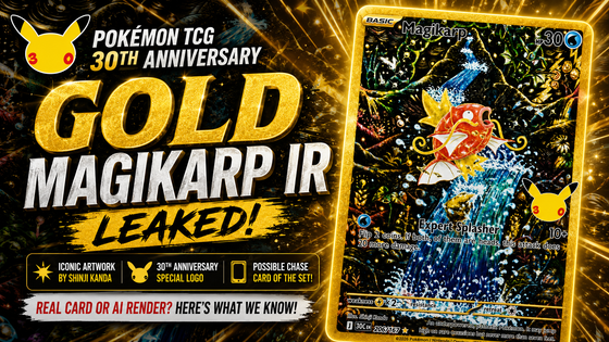 Gold Magikarp Illustration Rare leaked for Pokémon TCG 30th Anniversary