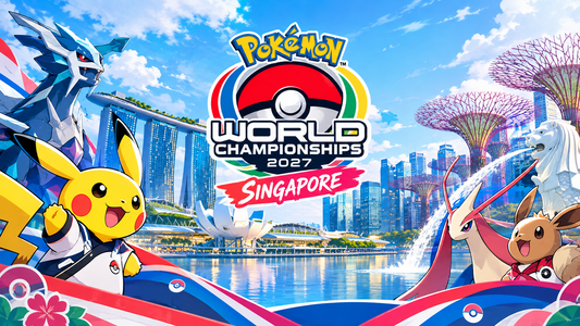 Pokémon World Championships 2027 in Singapore featuring Pokémon characters and the Singapore skyline