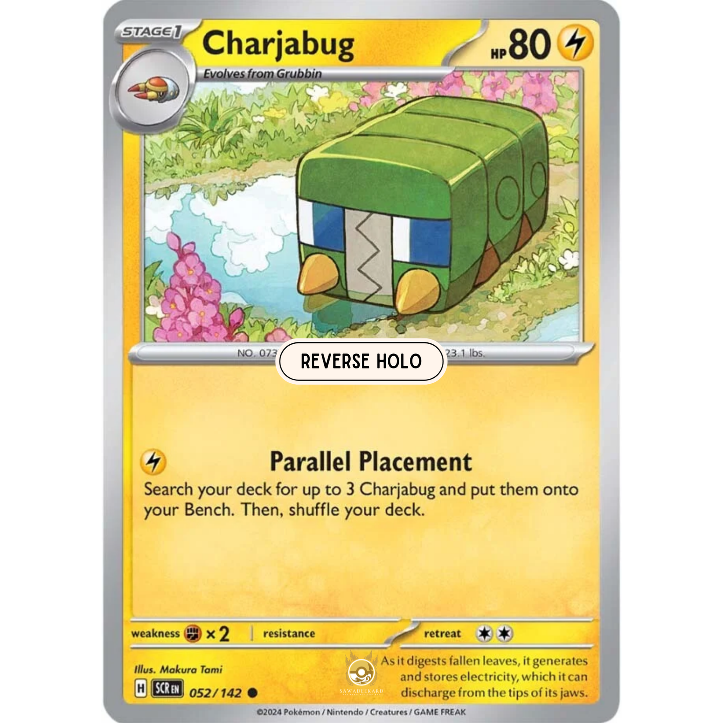 [ENG] Pokemon SV07 Stellar Crown: 052/142 Charjabug [Lightning] [C - Common] (Reverse Holo)