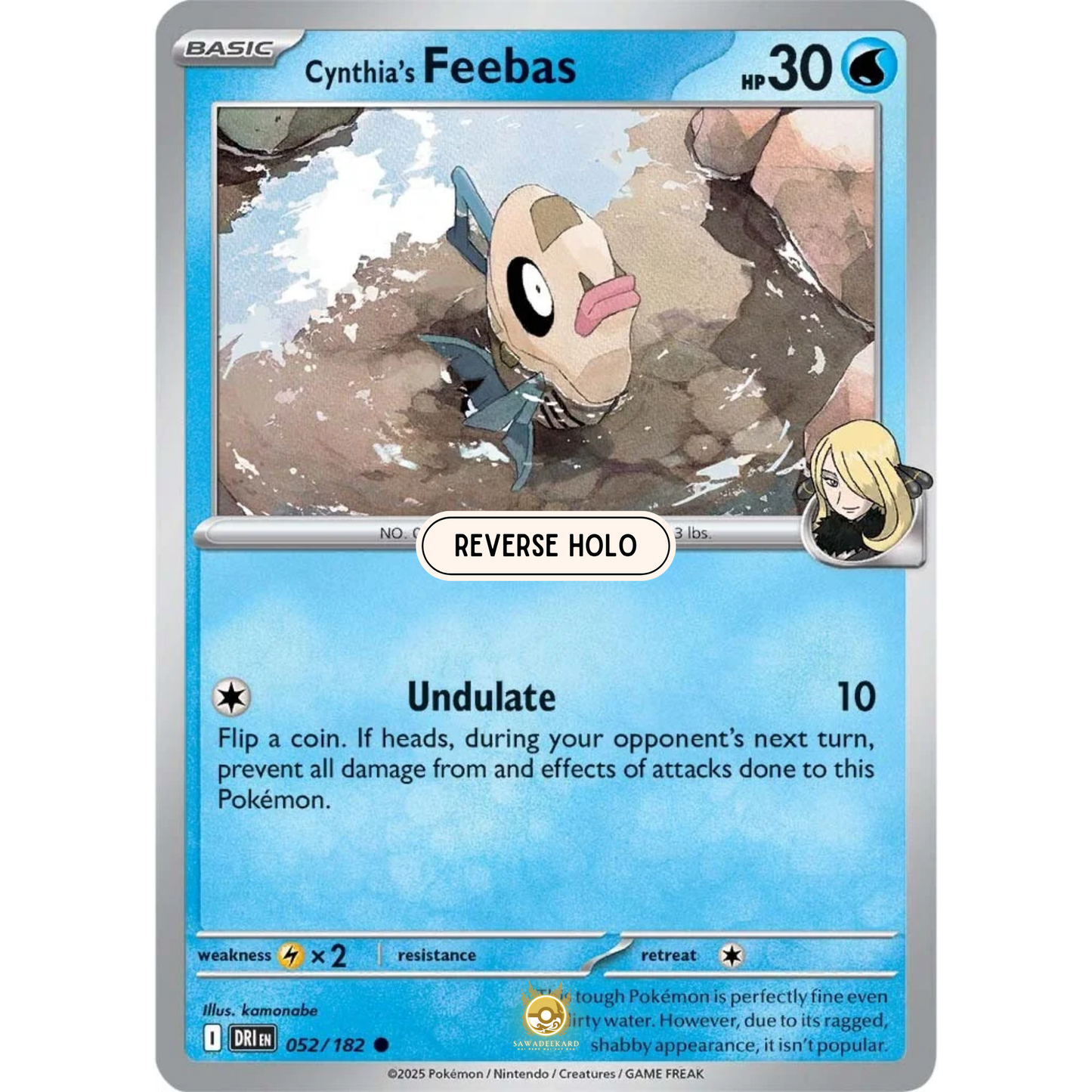 [ENG] Pokemon SV10 Destined Rivals: 052/182 Cynthia's Feebas [Water] [C - Common] (Reverse Holo)