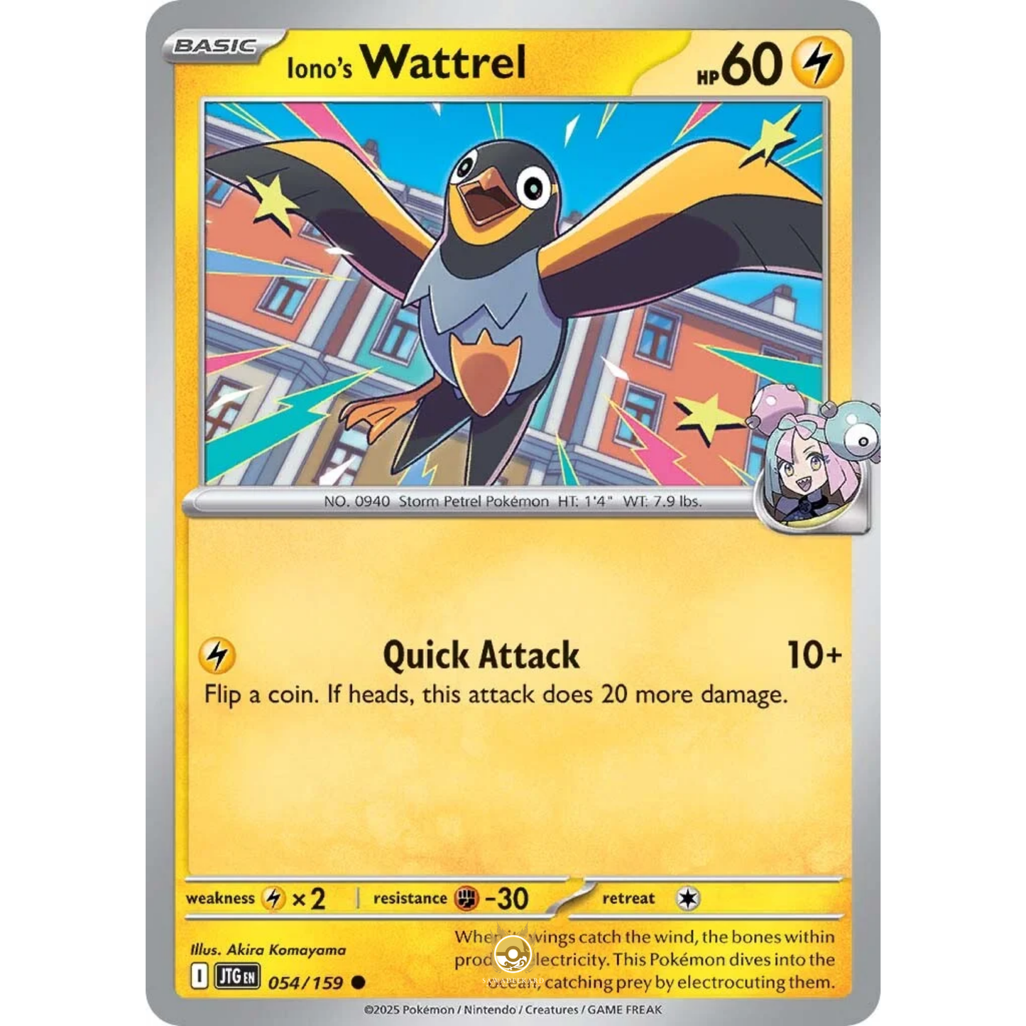 [ENG] Pokemon SV09 Journey Together: 054/159 Iono's Wattrel [Lightning] [C - Common] (Non-foil)