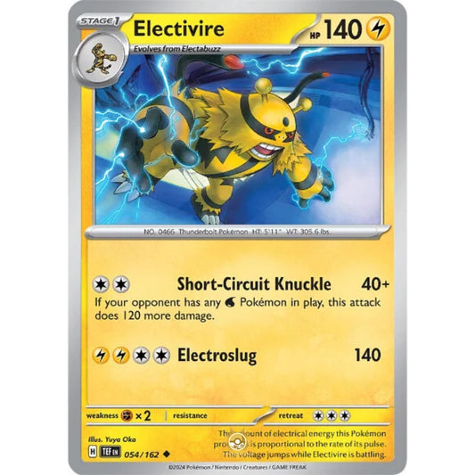 [ENG]	SV05	Temporal Forces:	054/162	Electivire	[Lightning]	[U - Uncommon]	(Non-Foil)