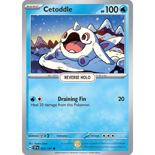 [ENG] Pokemon SV08 Surging Sparks: 053/191 Cetoddle [Water] [C - Common] (Reverse Holo)
