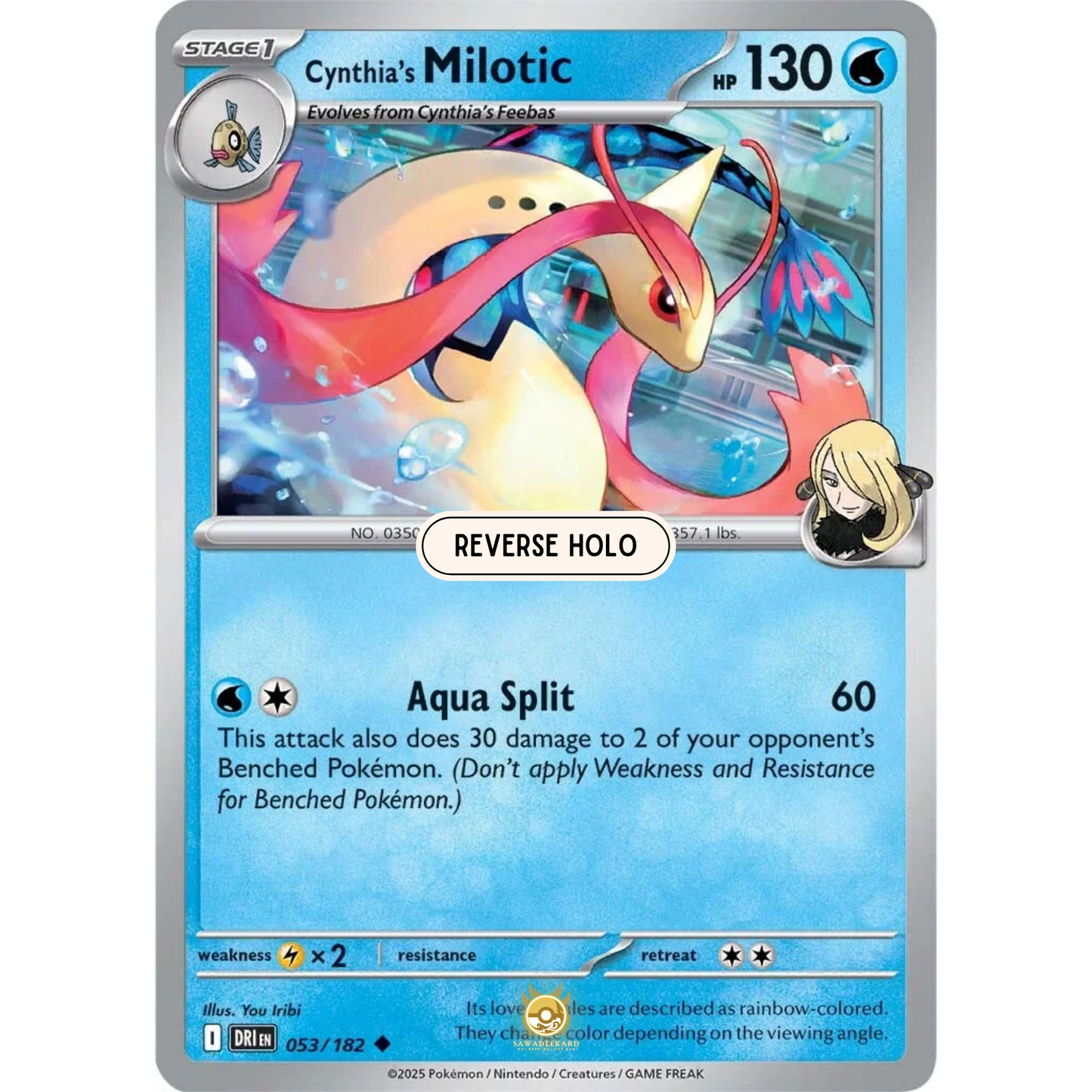 [ENG] Pokemon SV10 Destined Rivals: 053/182 Cynthia's Milotic [Water] [U - Uncommon] (Reverse Holo)