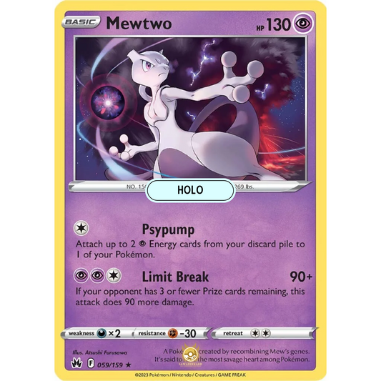 [ENG] SWSH 12.5 Crown Zenith: 059/159 Mewtwo R (Foil)