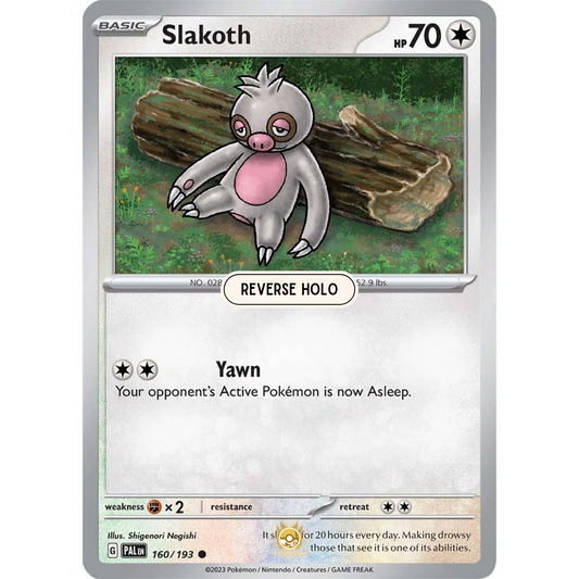 [ENG] SV02 Paldea Evolved: 160/193 Slakoth C (Reverse Holo)