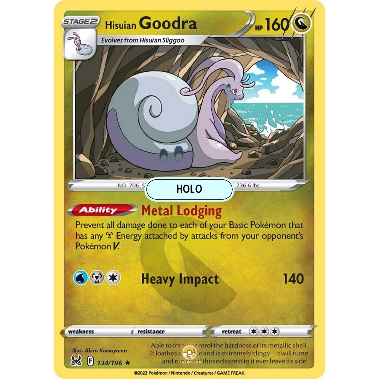 [ENG] SWSH 11 Lost Origin: 134/196 Hisuian Goodra R (Foil)