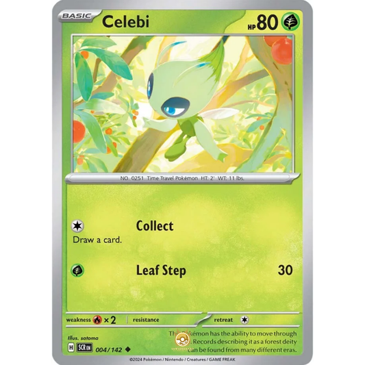 [ENG] Pokemon SV07 Stellar Crown: 004/142 Celebi [Grass] [U - Uncommon] (Non-foil)