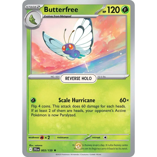 [ENG] Pokemon SV09 Journey Together: 003/159 Butterfree [Grass] [R - Rare] (Reverse Holo)