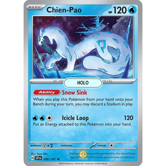 [ENG] Pokemon SV08 Surging Sparks: 056/191 Chien-Pao [Water] [R - Rare] (Foil)
