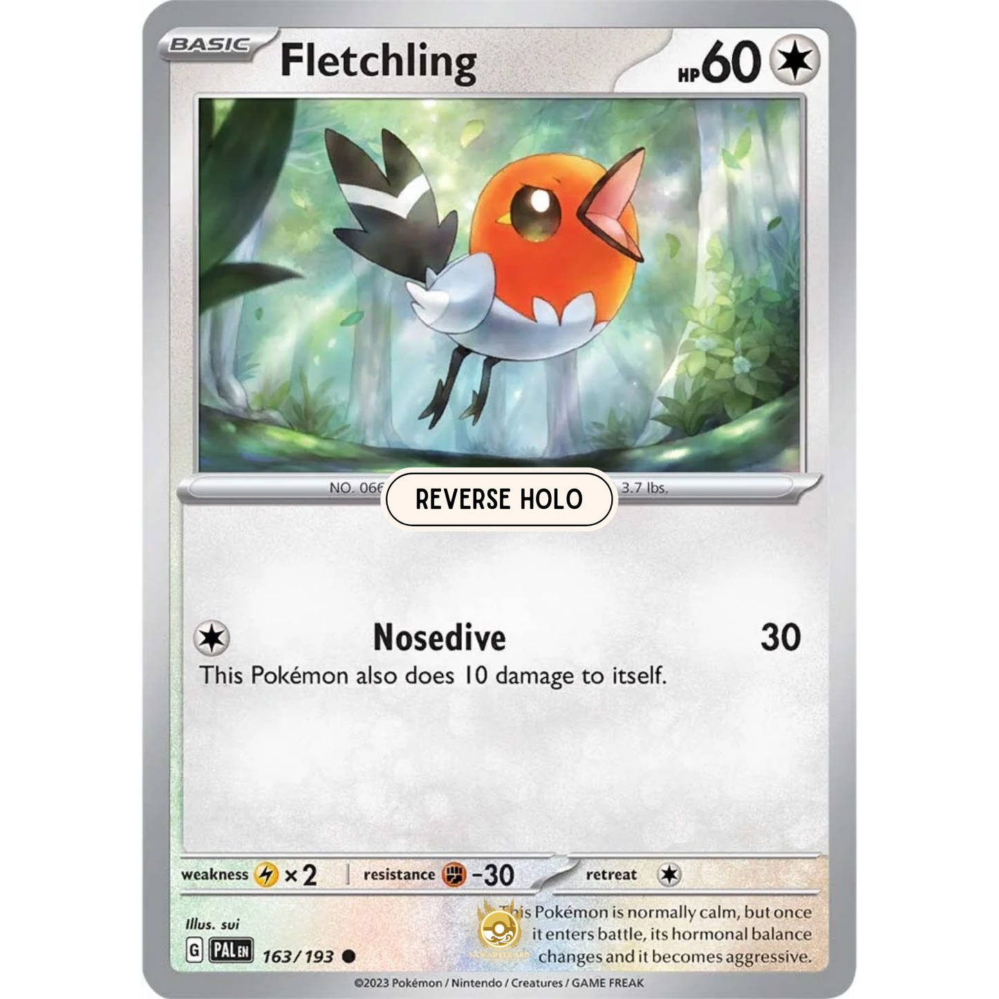 [ENG] SV02 Paldea Evolved: 163/193 Fletchling C (Reverse Holo)