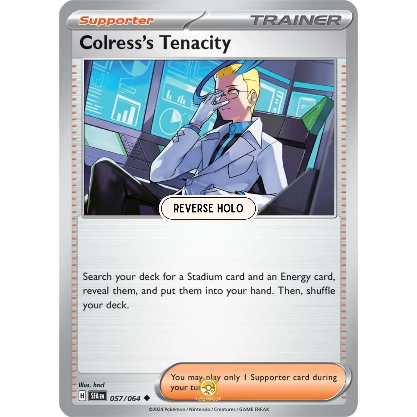 [ENG] Pokemon SV6.5 Shrouded Fable: 057/064 Colress's Tenacity [Support] [U - Uncommon] (Reverse Holo)