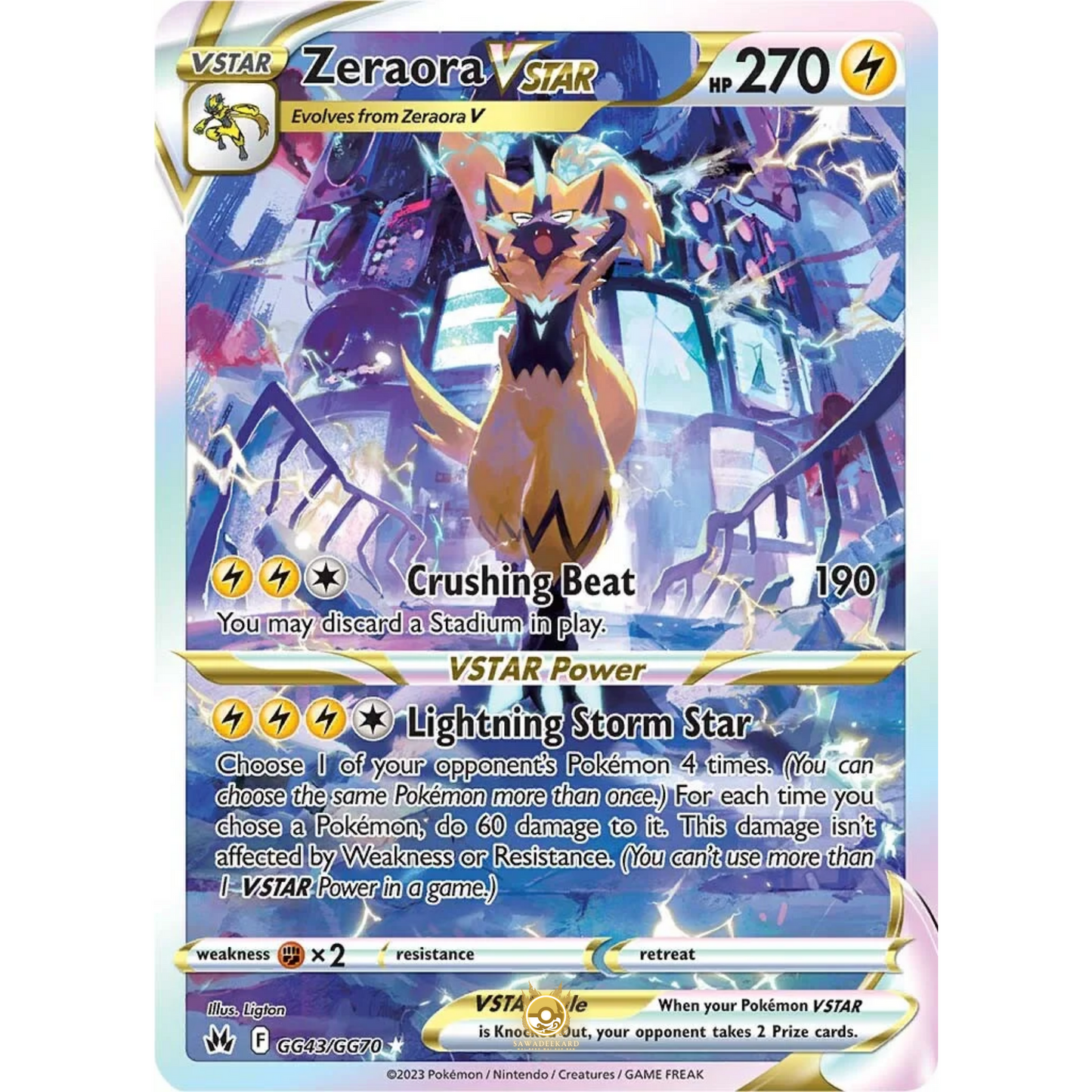 [ENG] SWSH 12.5 Crown Zenith: GG43/GG70 Zeraora VSTAR R (Foil)