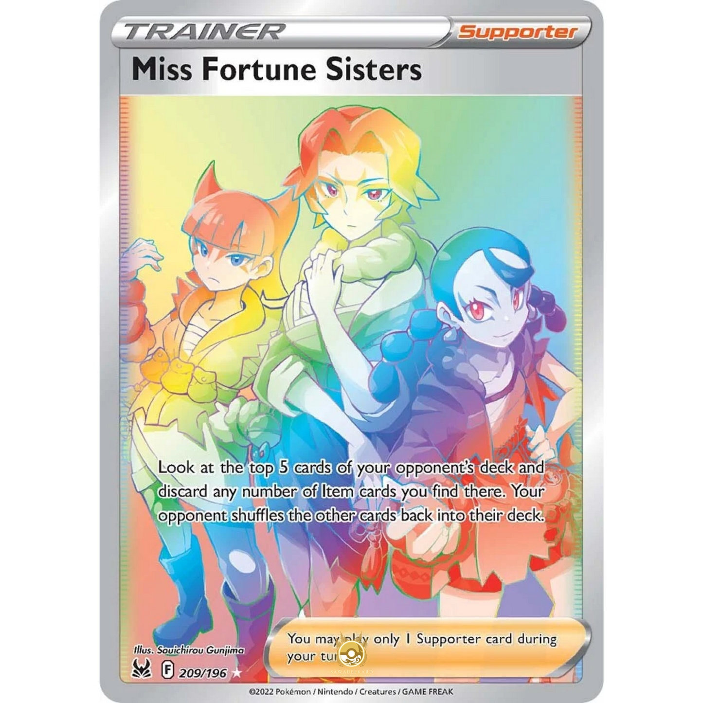 [ENG] SWSH 11 Lost Origin: 209/196 Miss Fortune Sisters R (Foil)