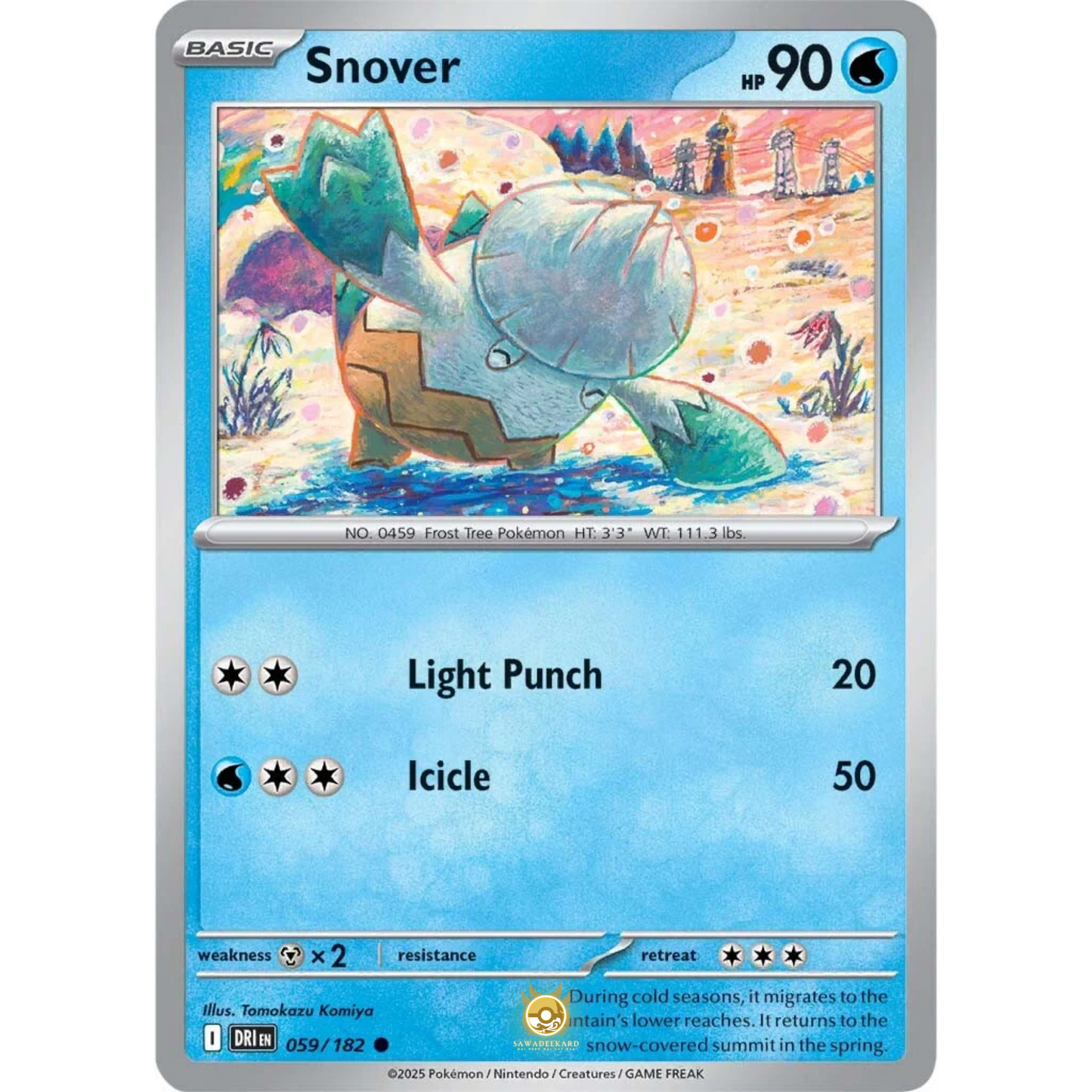 [ENG] Pokemon SV10 Destined Rivals: 059/182 Snover [Water] [C - Common] (Non-foil)