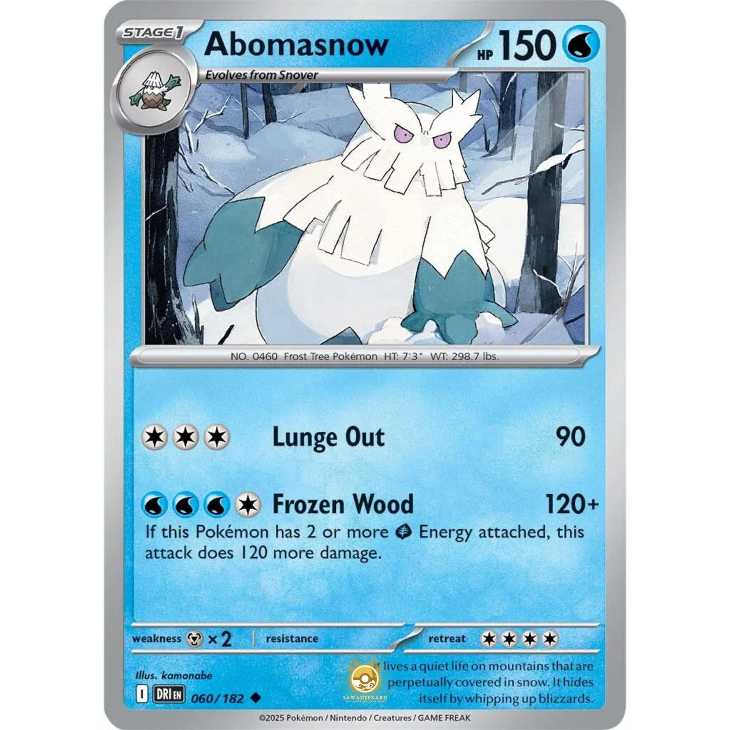 [ENG] Pokemon SV10 Destined Rivals: 060/182 Abomasnow [Water] [U - Uncommon] (Non-foil)
