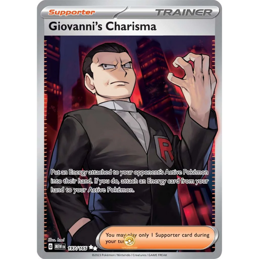 [ENG]	SV3.5	151:	197/165	Giovanni's Charisma	SR	(Foil)