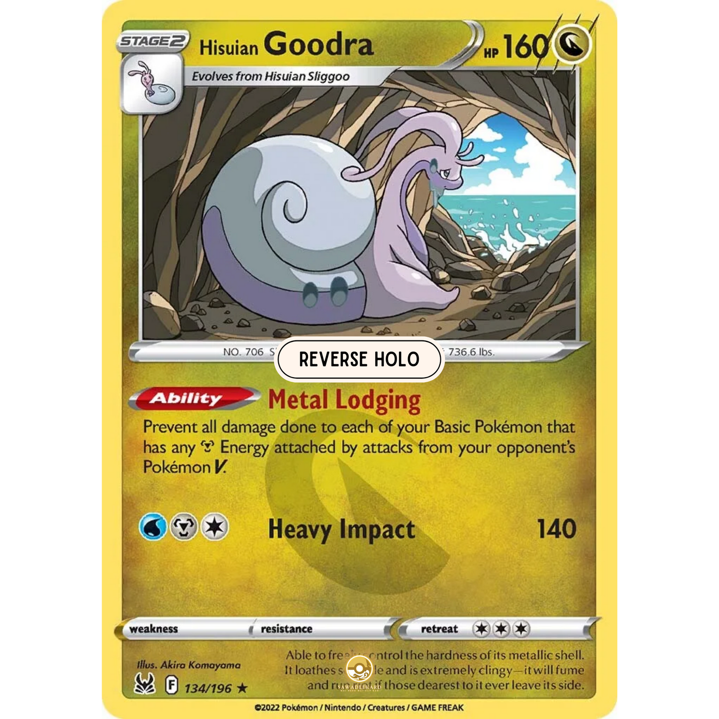 [ENG] SWSH 11 Lost Origin: 134/196 Hisuian Goodra R (Reverse Holo)