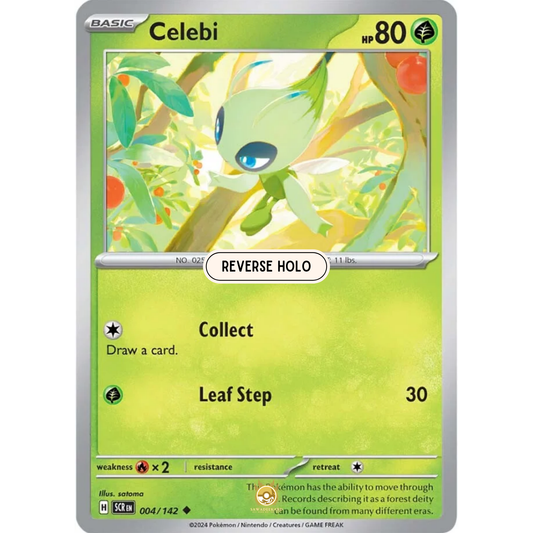 [ENG] Pokemon SV07 Stellar Crown: 004/142 Celebi [Grass] [U - Uncommon] (Reverse Holo)