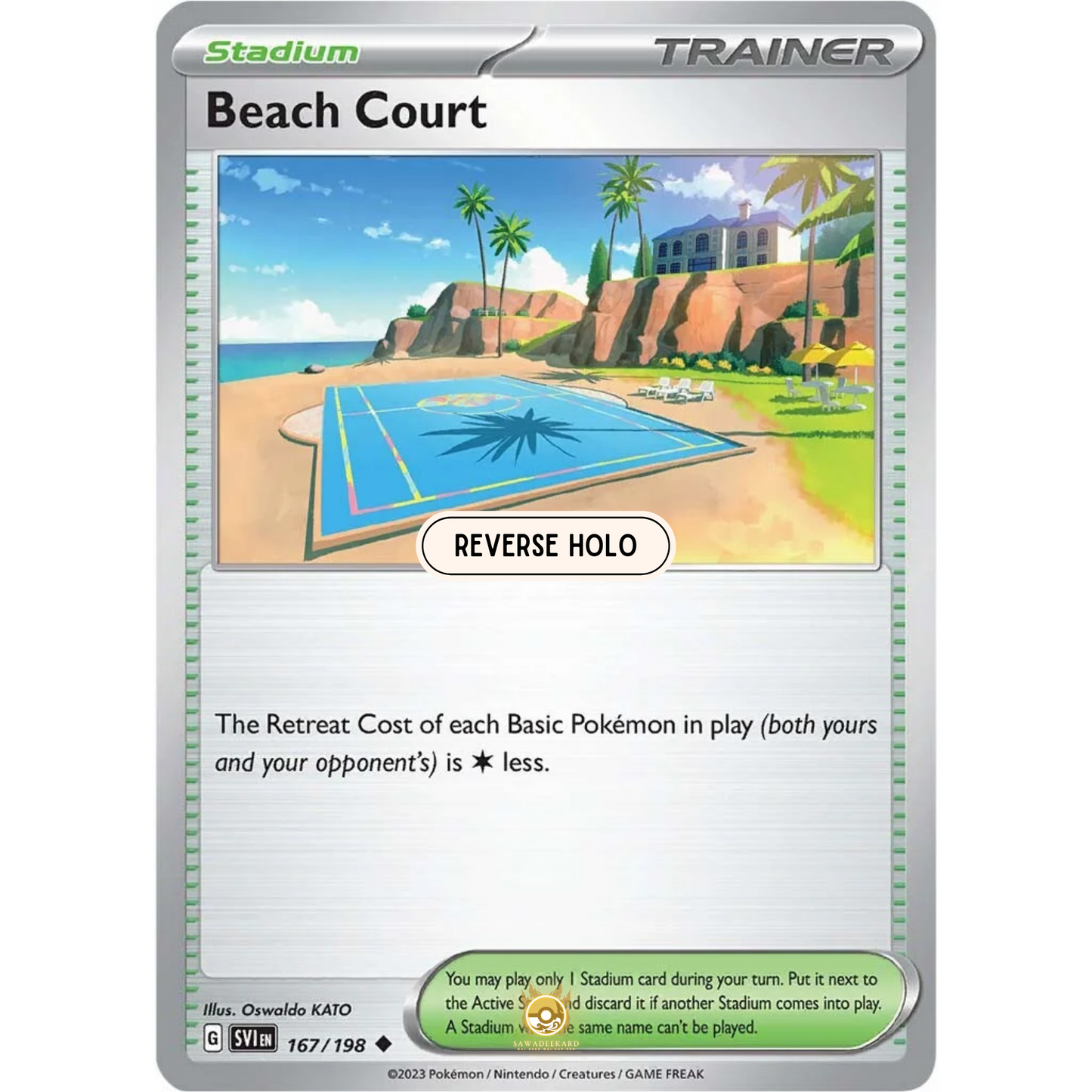 [ENG] SV01 Scarlet Violet Base Set: 167/198 Beach Court U (Reverse Holo)