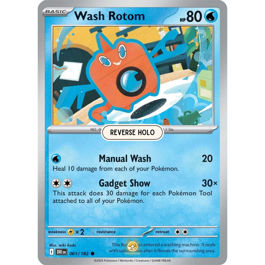 [ENG] Pokemon SV10 Destined Rivals: 061/182 Wash Rotom [Water] [C - Common] (Reverse Holo)