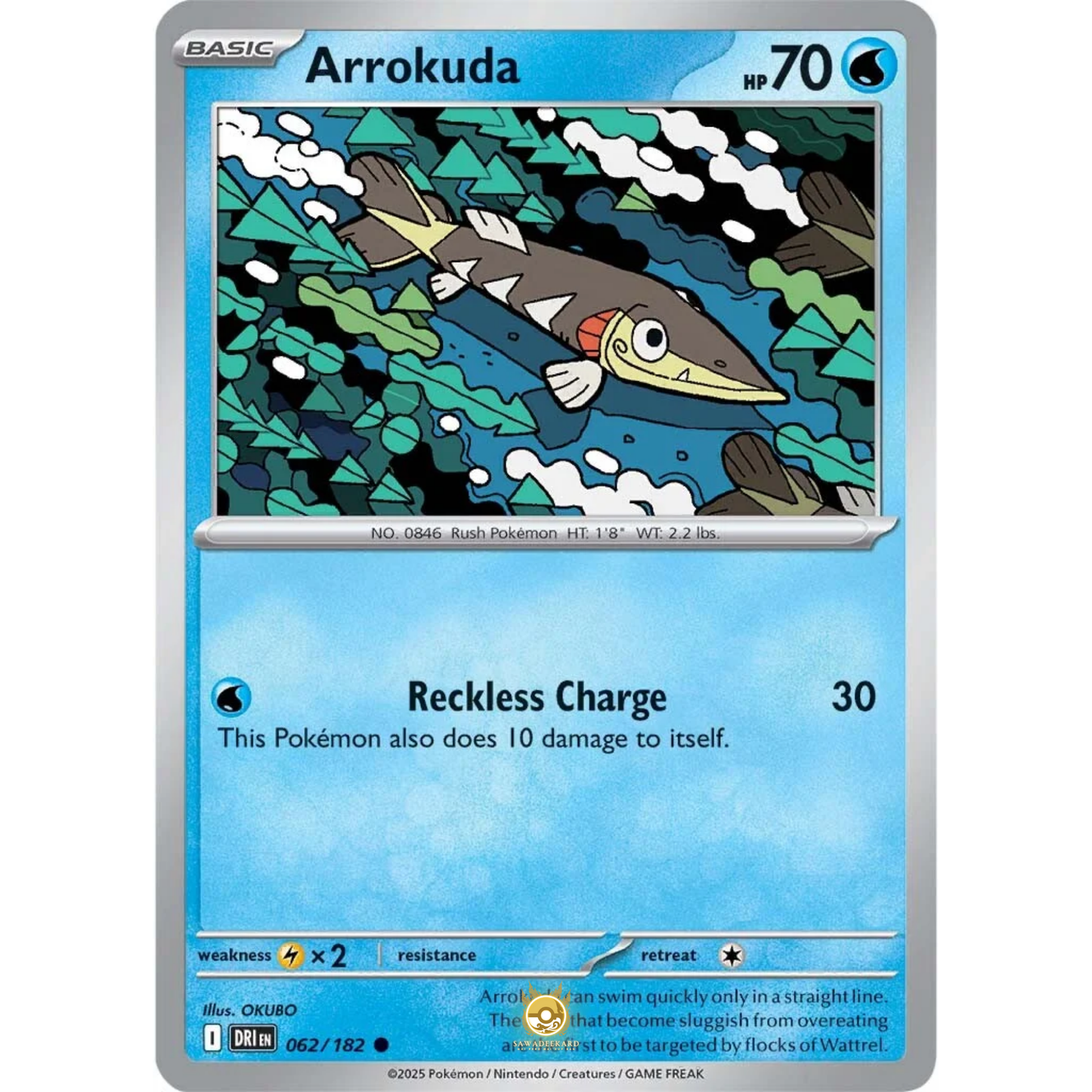 [ENG] Pokemon SV10 Destined Rivals: 062/182 Arrokuda [Water] [C - Common] (Non-foil)