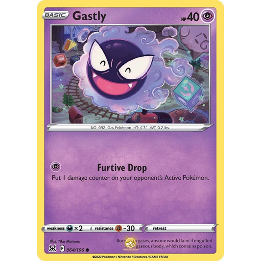 [ENG] SWSH 11 Lost Origin: 064/196 Gastly C (Non-Foil)