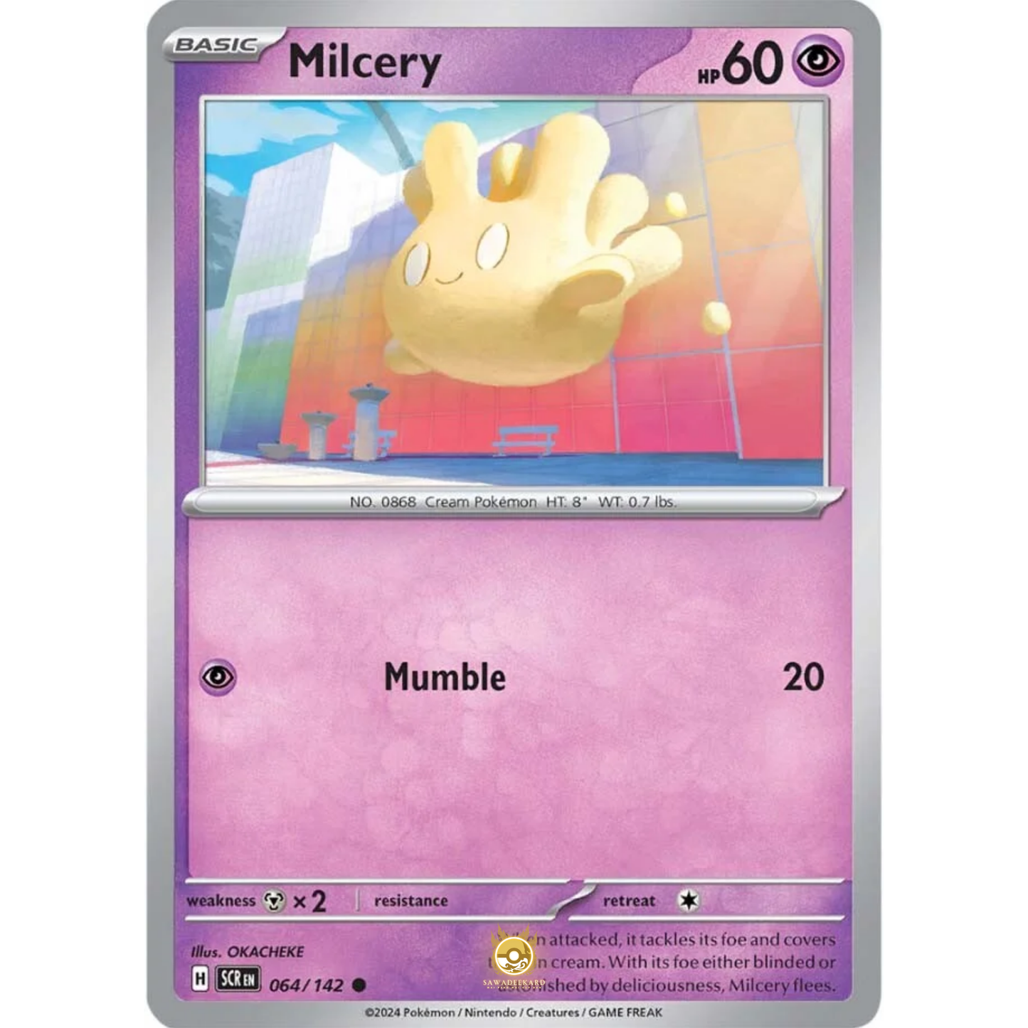 [ENG] Pokemon SV07 Stellar Crown: 064/142 Milcery [Psychic] [C - Common] (Non-foil)