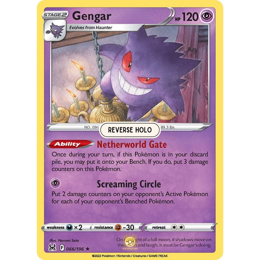 [ENG] SWSH 11 Lost Origin: 066/196 Gengar R (Reverse Holo)