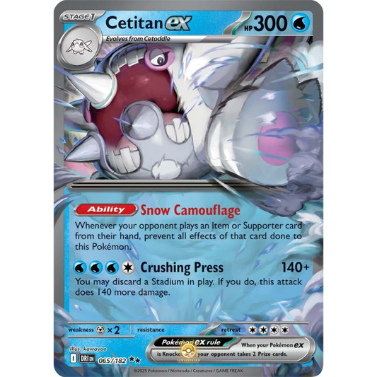 [ENG] Pokemon SV10 Destined Rivals: 065/182 Cetitan ex [Water] [RR - Double Rare] (Foil)