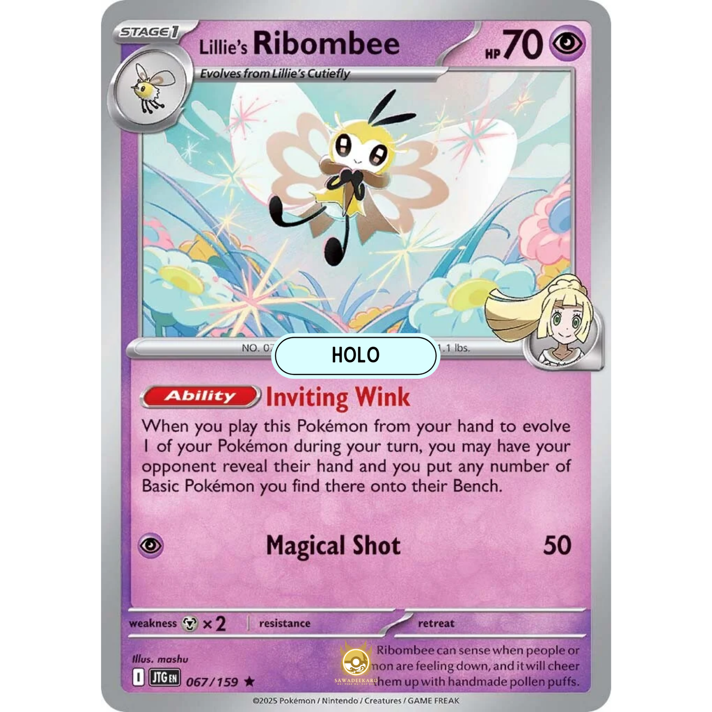 [ENG] Pokemon SV09 Journey Together: 067/159 Lillie's Ribombee [Psychic] [R - Rare] (Foil)