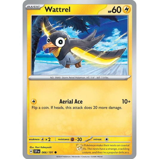 [ENG] Pokemon SV08 Surging Sparks: 066/191 Wattrel [Lightning] [C - Common] (Non-foil)