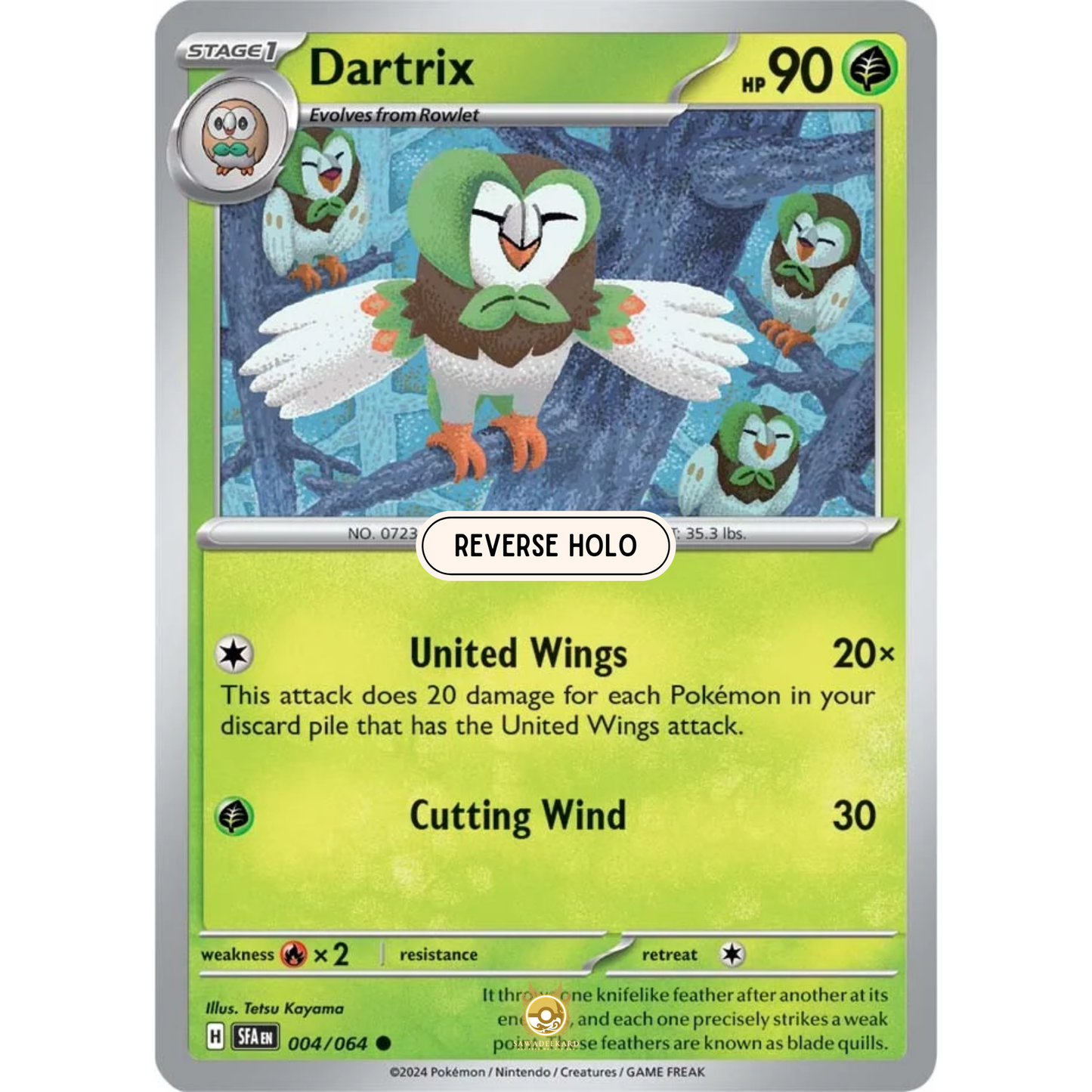 [ENG] Pokemon SV6.5 Shrouded Fable: 004/064 Dartrix [Grass] [C - Common] (Reverse Holo)