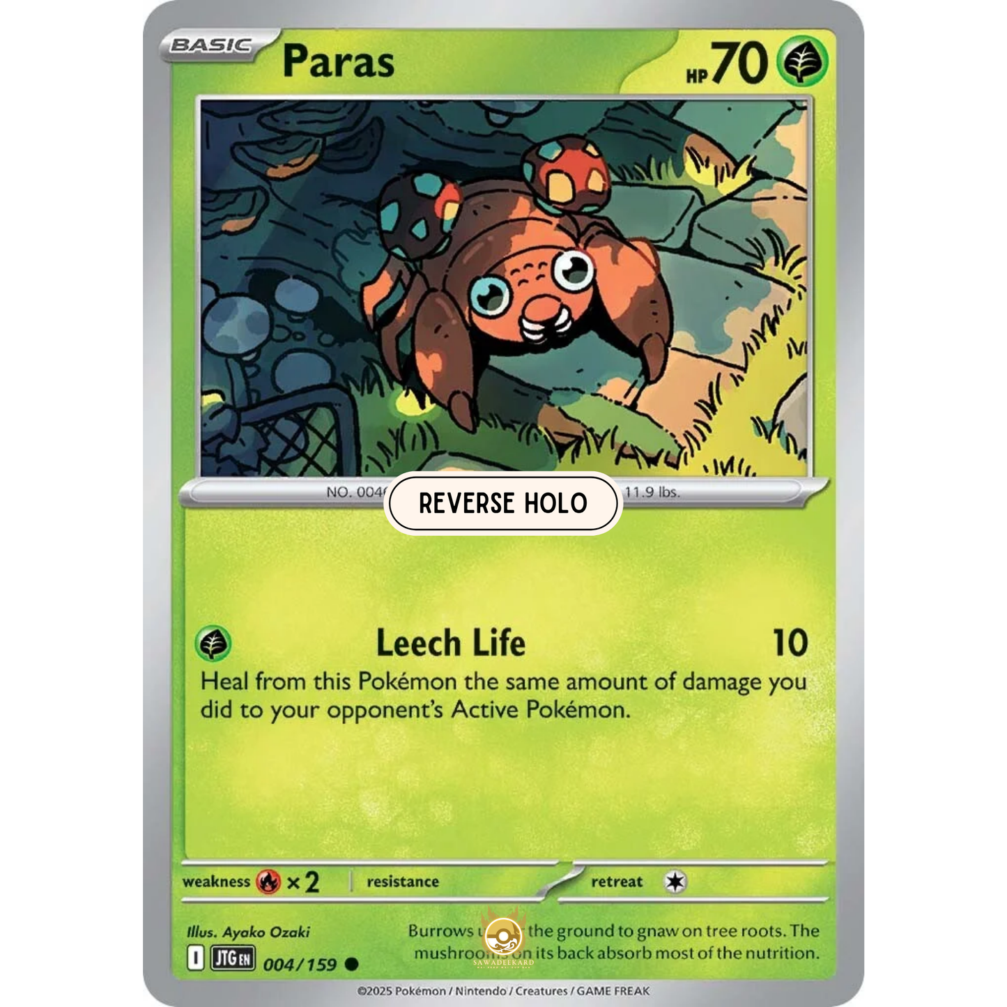 [ENG] Pokemon SV09 Journey Together: 004/159 Paras [Grass] [C - Common] (Reverse Holo)