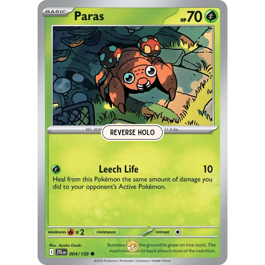[ENG] Pokemon SV09 Journey Together: 004/159 Paras [Grass] [C - Common] (Reverse Holo)