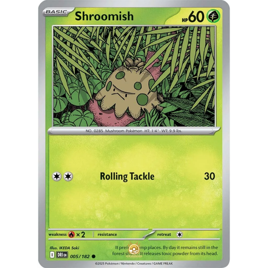 [ENG] Pokemon SV10 Destined Rivals: 005/182 Shroomish [Grass] [C - Common] (Non-foil)