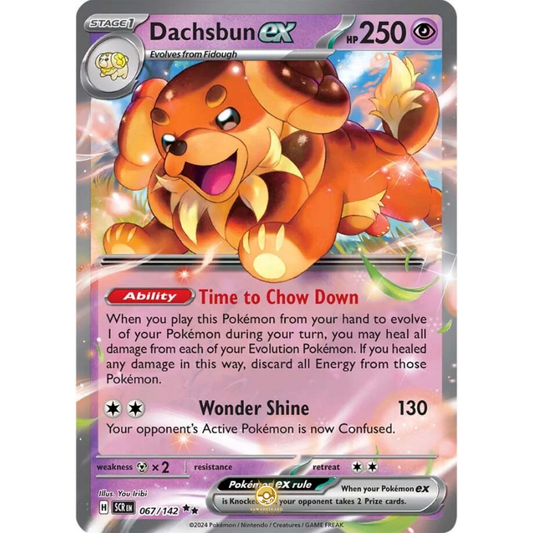 [ENG] Pokemon SV07 Stellar Crown: 067/142 Dachsbun ex [Psychic] [RR - Double Rare] (Foil)