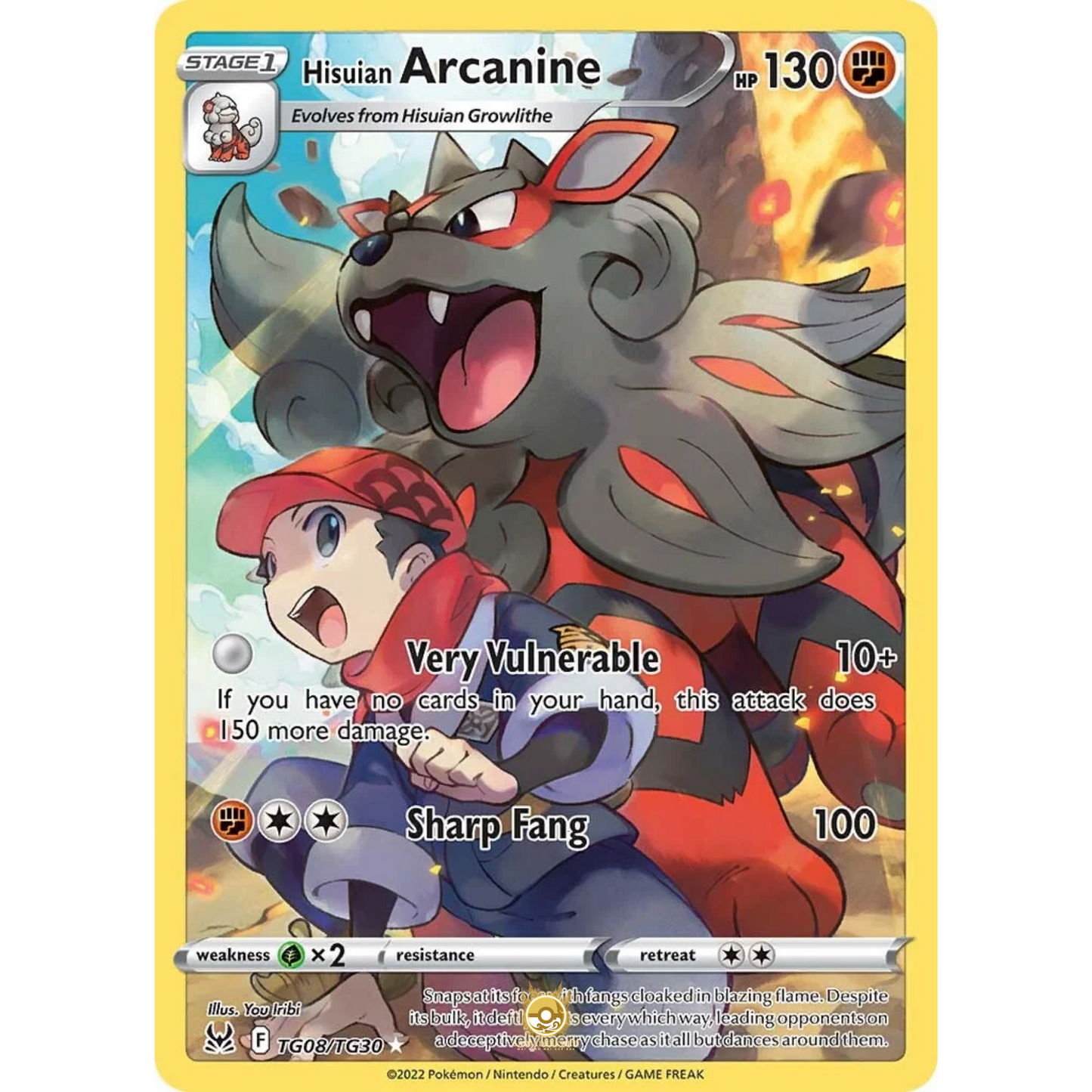 [ENG] SWSH 11 Lost Origin: TG08/TG30 Hisuian Arcanine R (Foil)