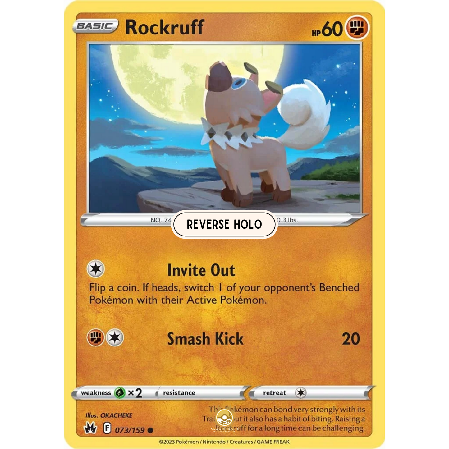 [ENG] SWSH 12.5 Crown Zenith: 073/159 Rockruff C (Reverse Holo)