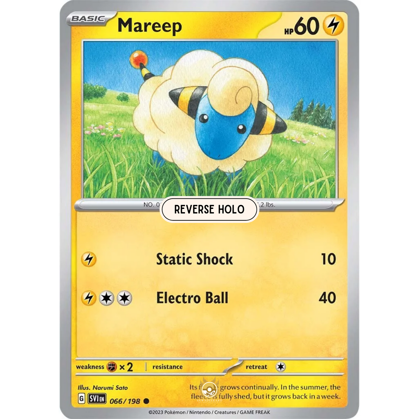 [ENG] SV01 Scarlet Violet Base Set: 066/198 Mareep C (Reverse Holo)