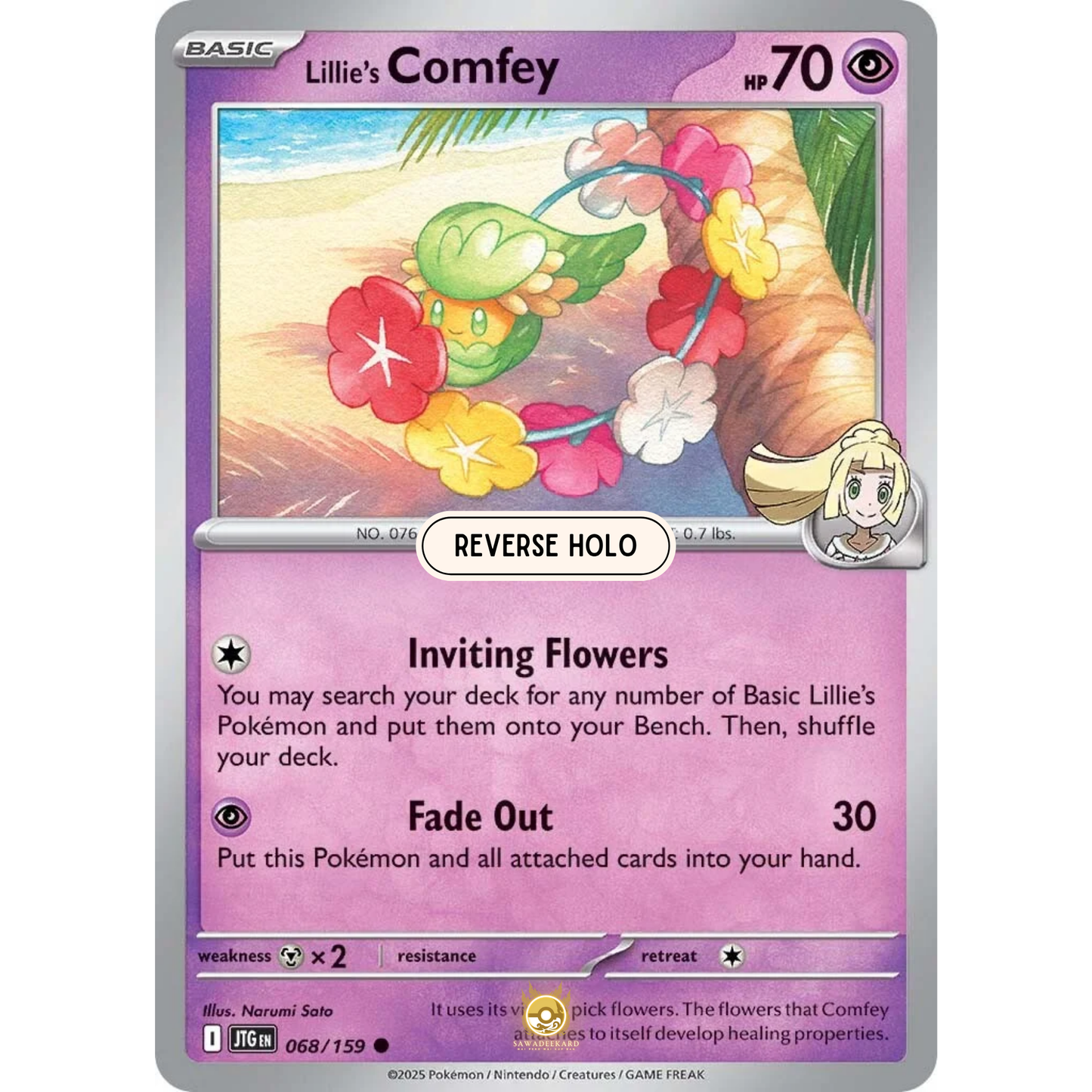 [ENG] Pokemon SV09 Journey Together: 068/159 Lillie's Comfey [Psychic] [C - Common] (Reverse Holo)