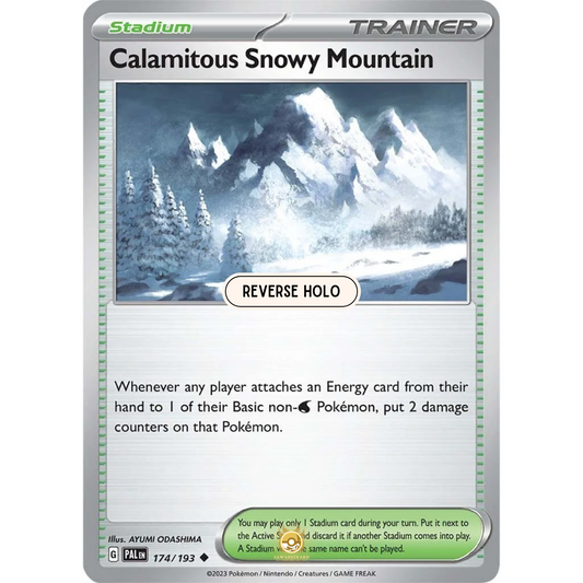 [ENG] SV02 Paldea Evolved: 174/193 Calamitous Snowy Mountain U (Reverse Holo)