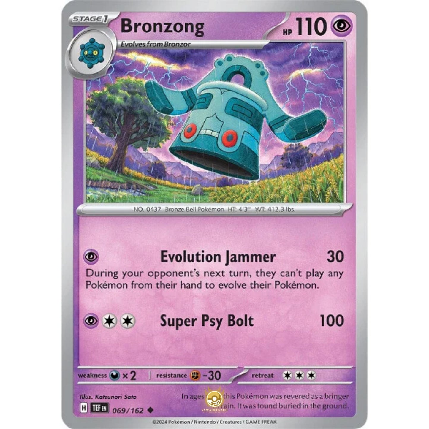 [ENG]	SV05	Temporal Forces:	069/162	Bronzong	[Psychic]	[U - Uncommon]	(Non-Foil)