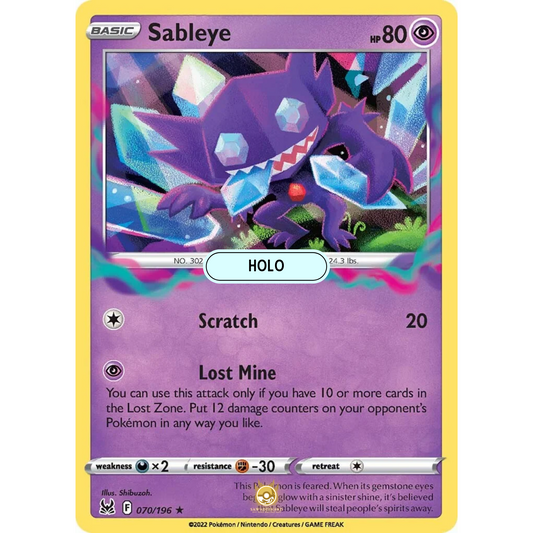 [ENG] SWSH 11 Lost Origin: 070/196 Sableye R (Foil)