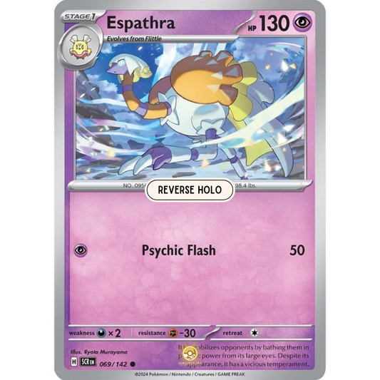[ENG] Pokemon SV07 Stellar Crown: 069/142 Espathra [Psychic] [C - Common] (Reverse Holo)