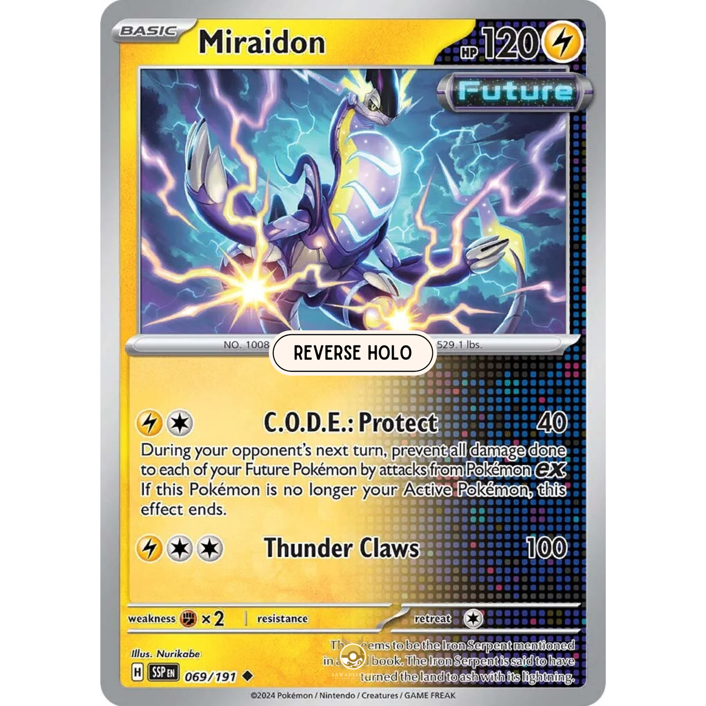 [ENG] Pokemon SV08 Surging Sparks: 069/191 Miraidon [Lightning] [U - Uncommon] (Reverse Holo)